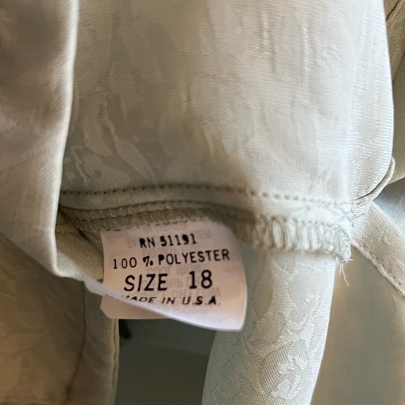 Vintage Philippe Marques Blouse DEADSTOCK Green Button Up Long Sleeves Sz 18 NWT - Picture 8 of 10